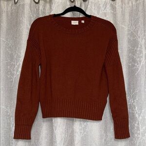 Cyrus Women's Brick Red/Orange Crew Neck Sweater